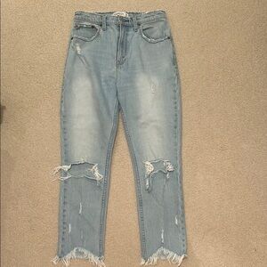 Distressed Light Blue Jeans